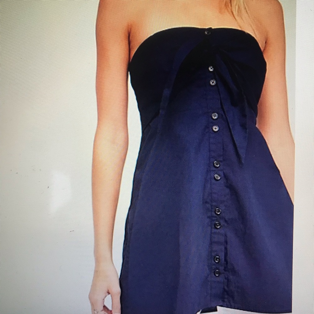 Strapless poplin tube top